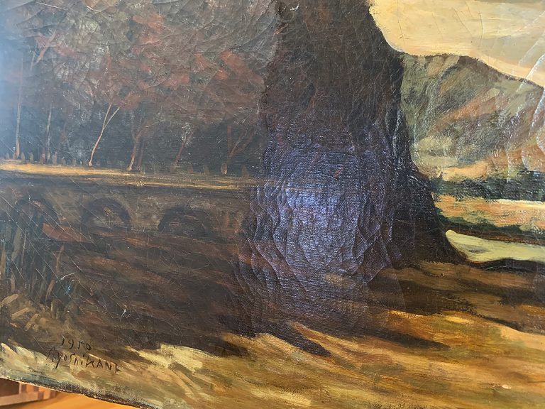 ④ 画面洗浄（ニス除去）：汚れや黄変したニスを精製水等で洗浄します。